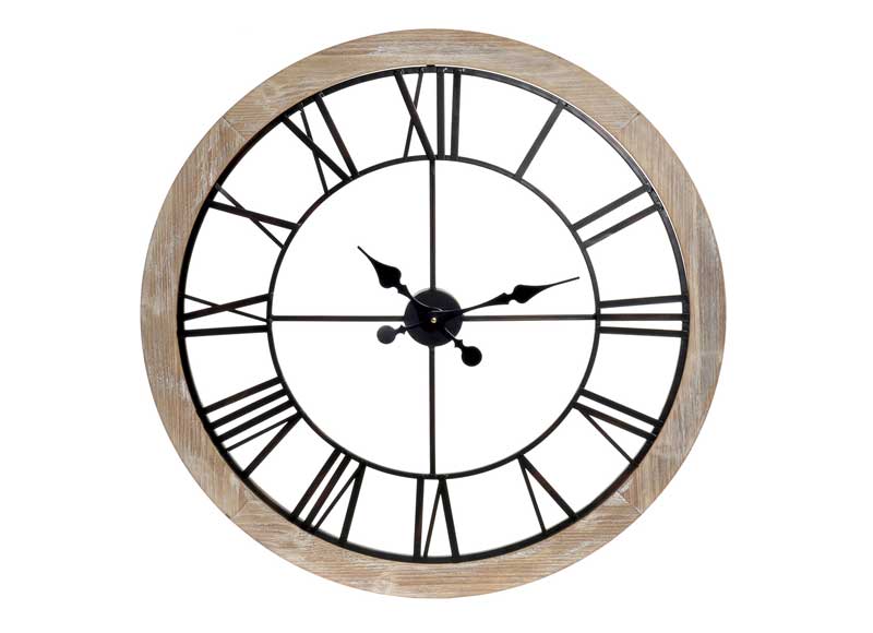 47014166 Reloj de pared grande original 80 madera y hierro