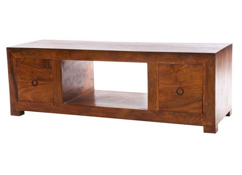Mueble para TV con cajones madera maciza de mango 120x30x40 cm