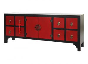 mueble-television-oriental-negro-rojo