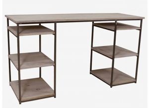 escritorio-madera-metal-estantes-laterales