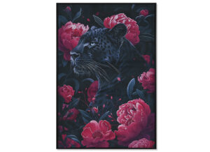 cuadro-lienzo-grande-pantera-negra-rosas