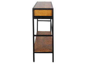 consola-madera-metal-cajones-balda-lateral