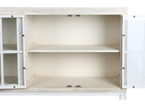 aparador-comedor-blanco-puertas-cristal-abierto