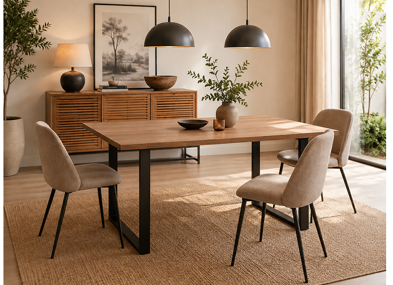 mesa-comedor-rectangular-pequeña-industrial-ambiente