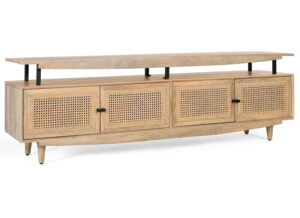 mueble-television-madera-natural-puertas-rejilla