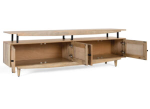 mueble-television-madera-natural-puertas-rejilla-abierto