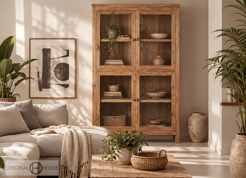 vitrina-madera-teca-salon